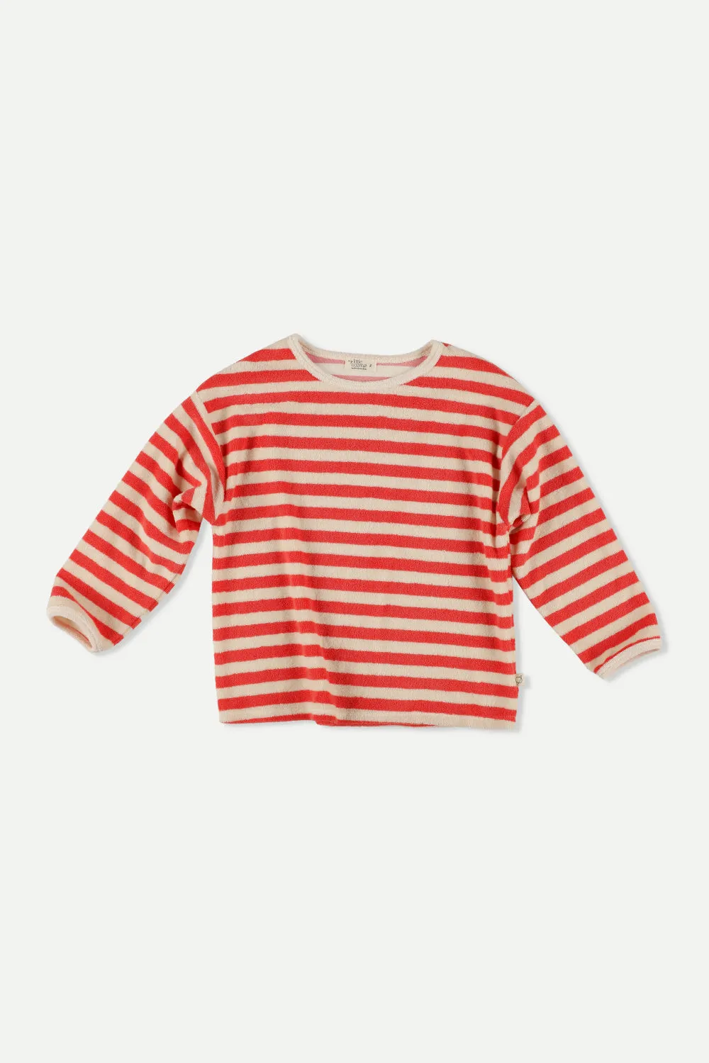 Pink Ruby Stripes Towelling Sweatshirt