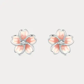 Pink Sakura Stud Earrings