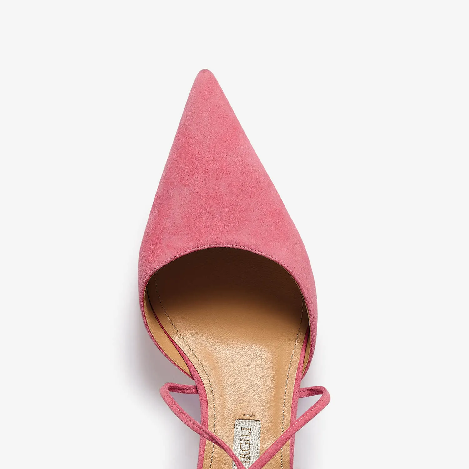 Pink women's suede décolleté