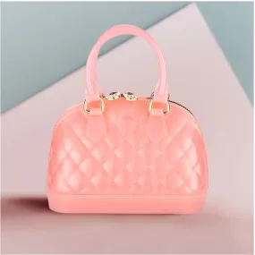 Quilted jelly crossbody bag - pink