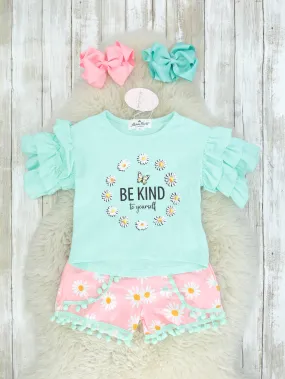 "Be Kind To Yourself" Ruffle Daisy Outfit