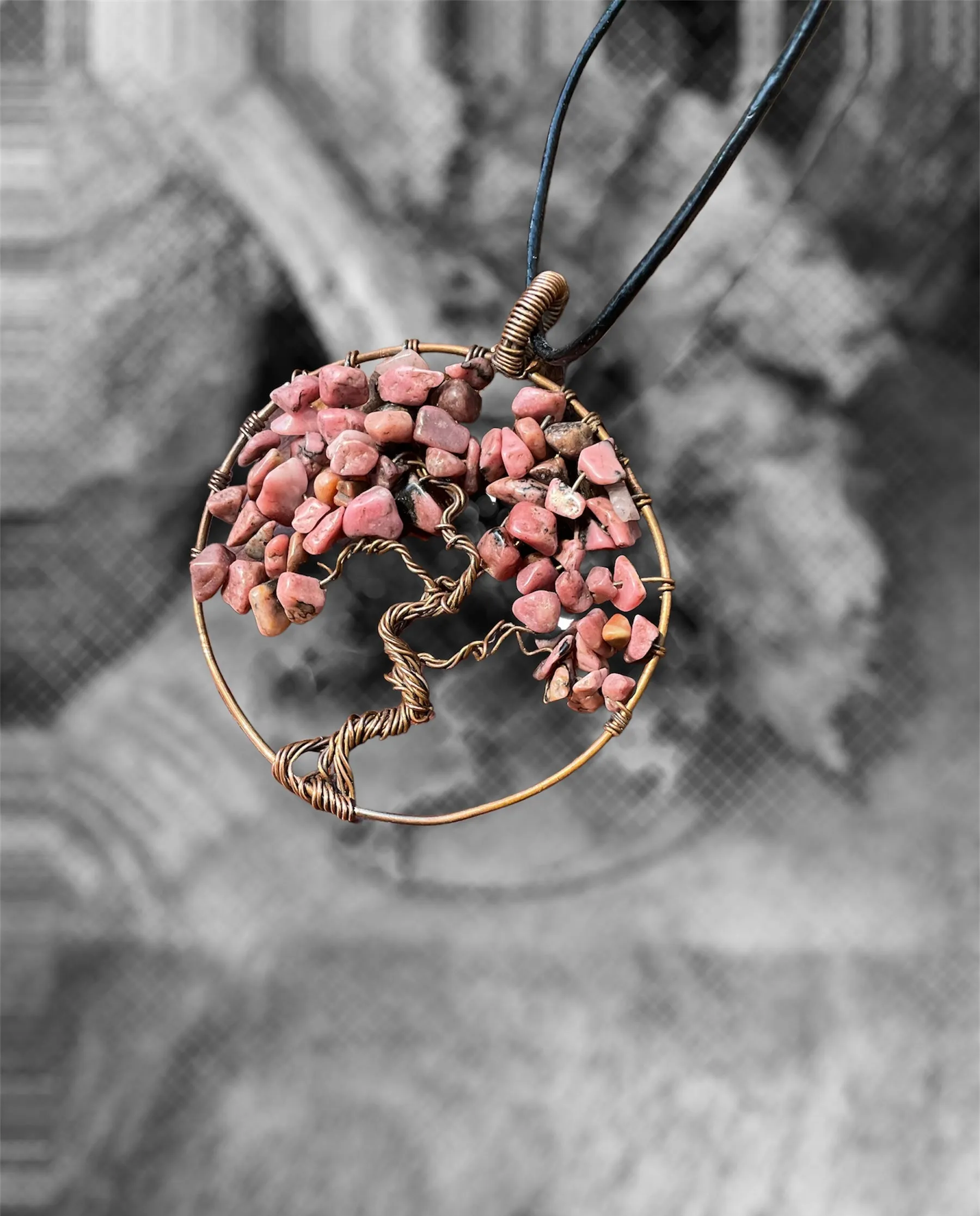 Rhodonite Tree of Life Pendant