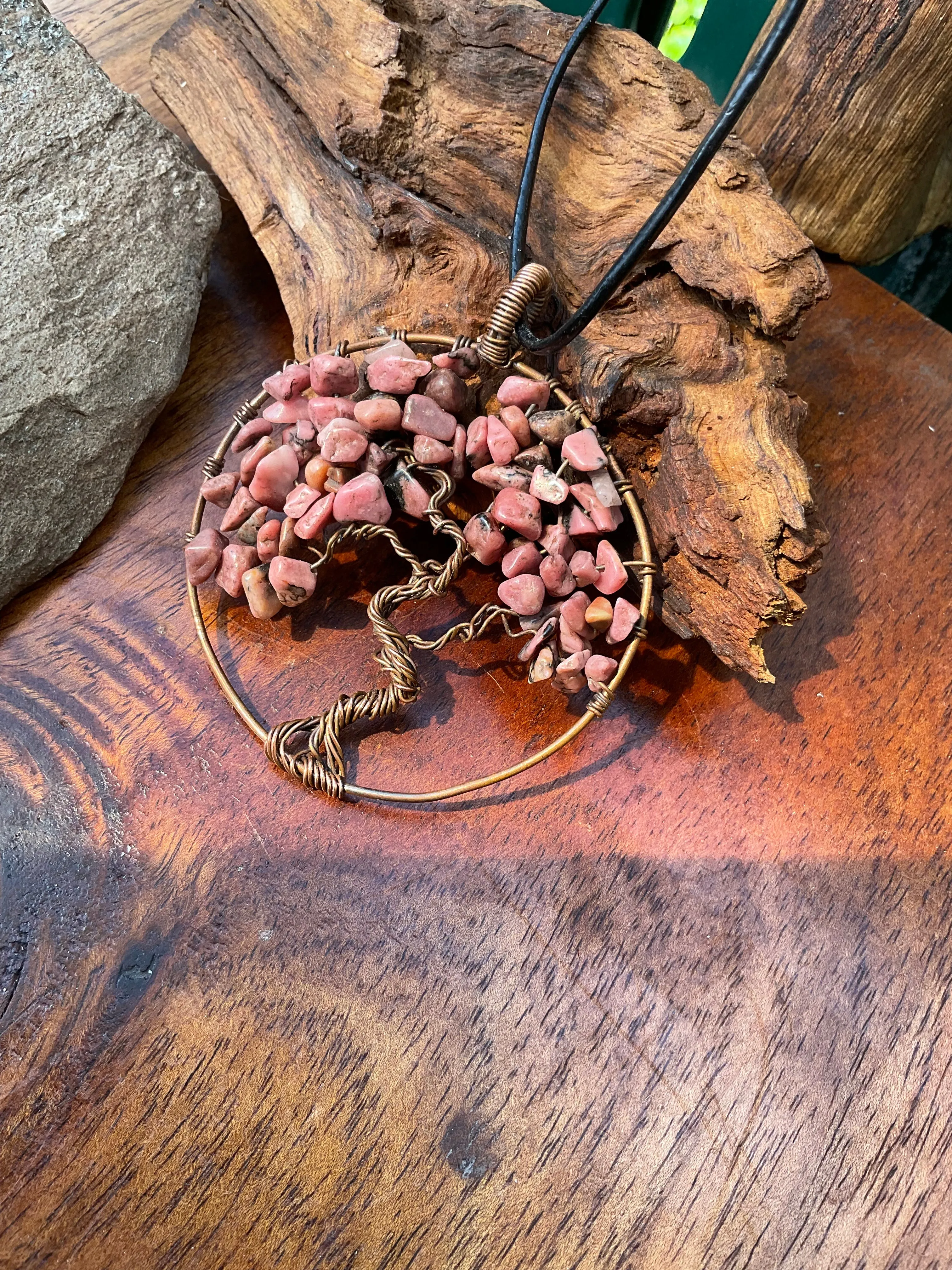 Rhodonite Tree of Life Pendant