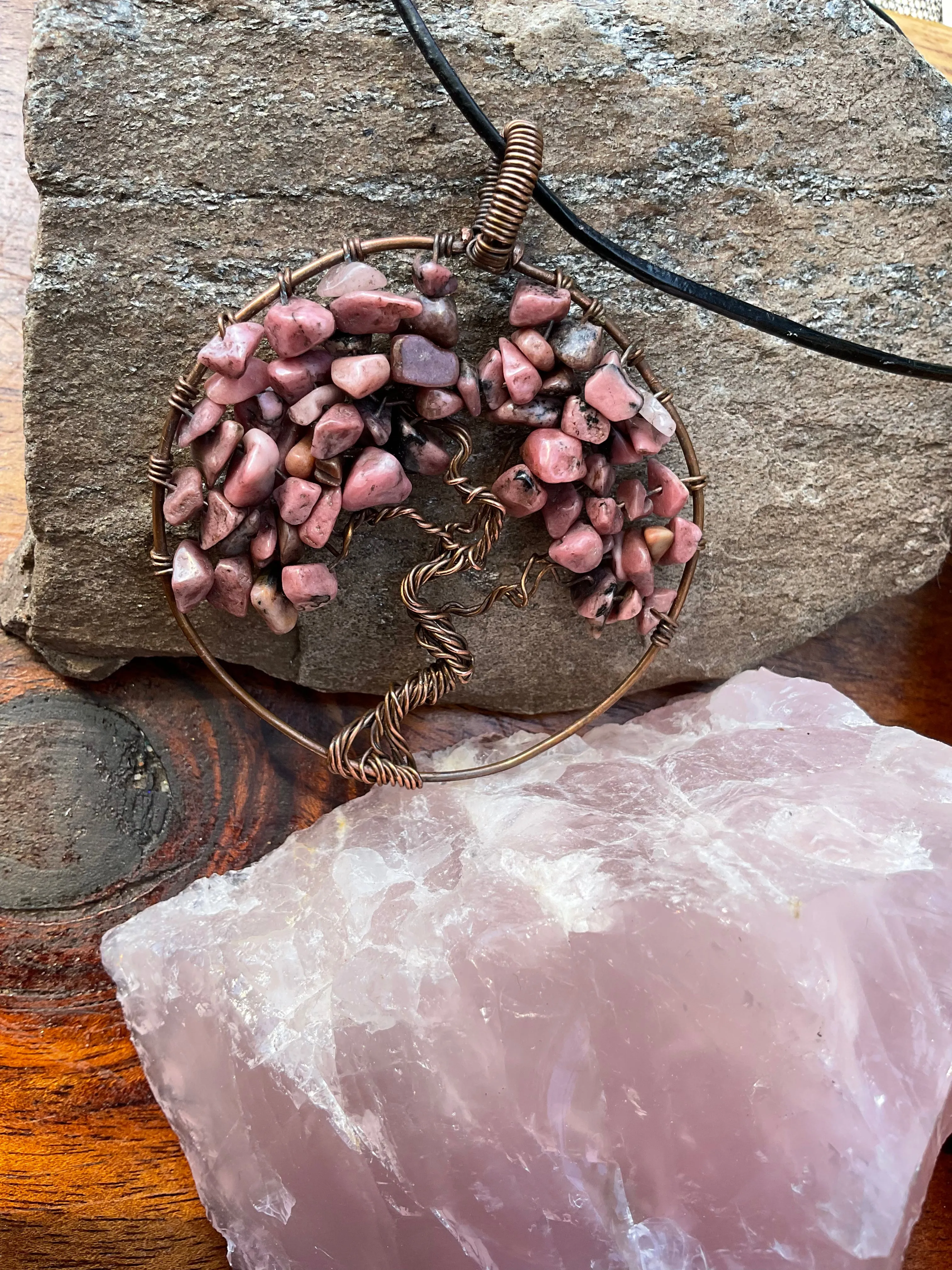 Rhodonite Tree of Life Pendant