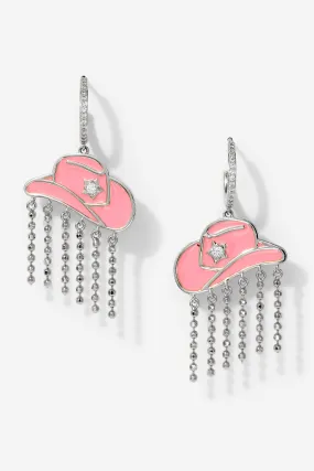 RIDE OR DIE HAT CZ DROP EARRINGS