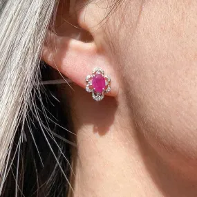 Ruby & Diamond Stud Earrings