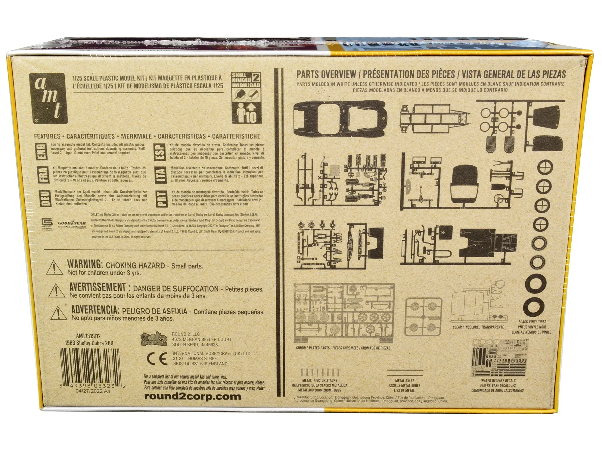 Skill 2 Model Kit 1963 Shelby Cobra 289 3 in 1 Kit 1/25 Scale Model by AMT