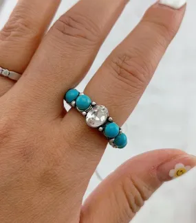 Southwest Turquoise diamond ring