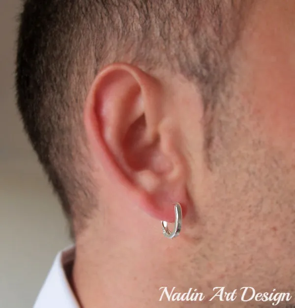 Sterling Silver Big Earring for Men