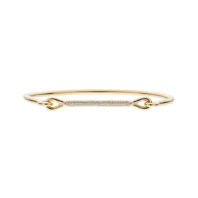 Tura Sugden 18k Yellow Gold Pave Diamond Needle Eye Cuff Bracelet