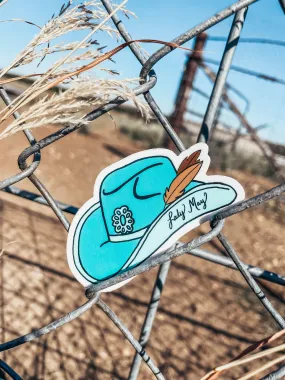 Turquoise Cowboy Hat Sticker