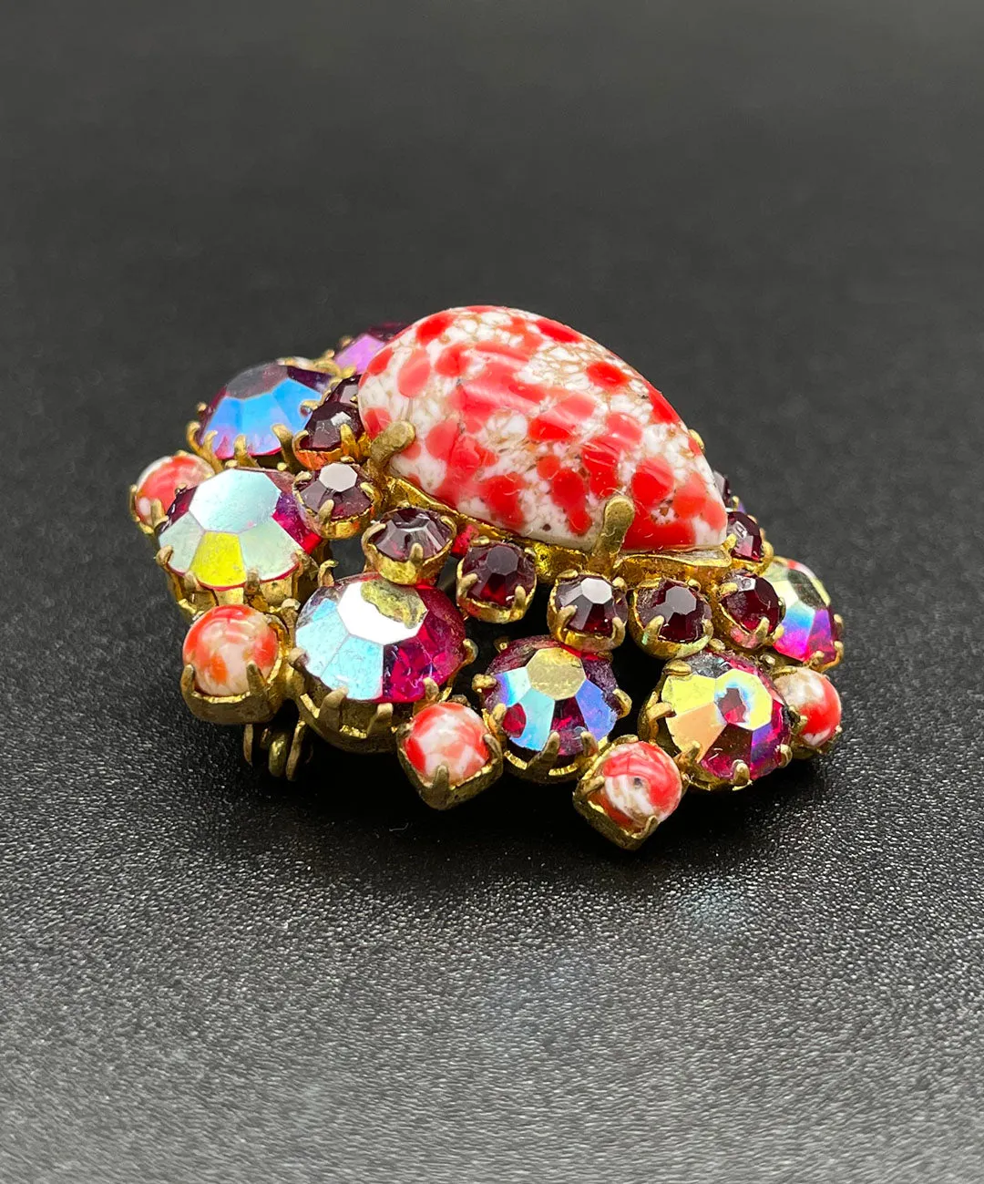 【USA輸入】 ヴィンテージ アートカボション ビジュー ブローチ/Vintage ART Cabochon Bijou Brooch