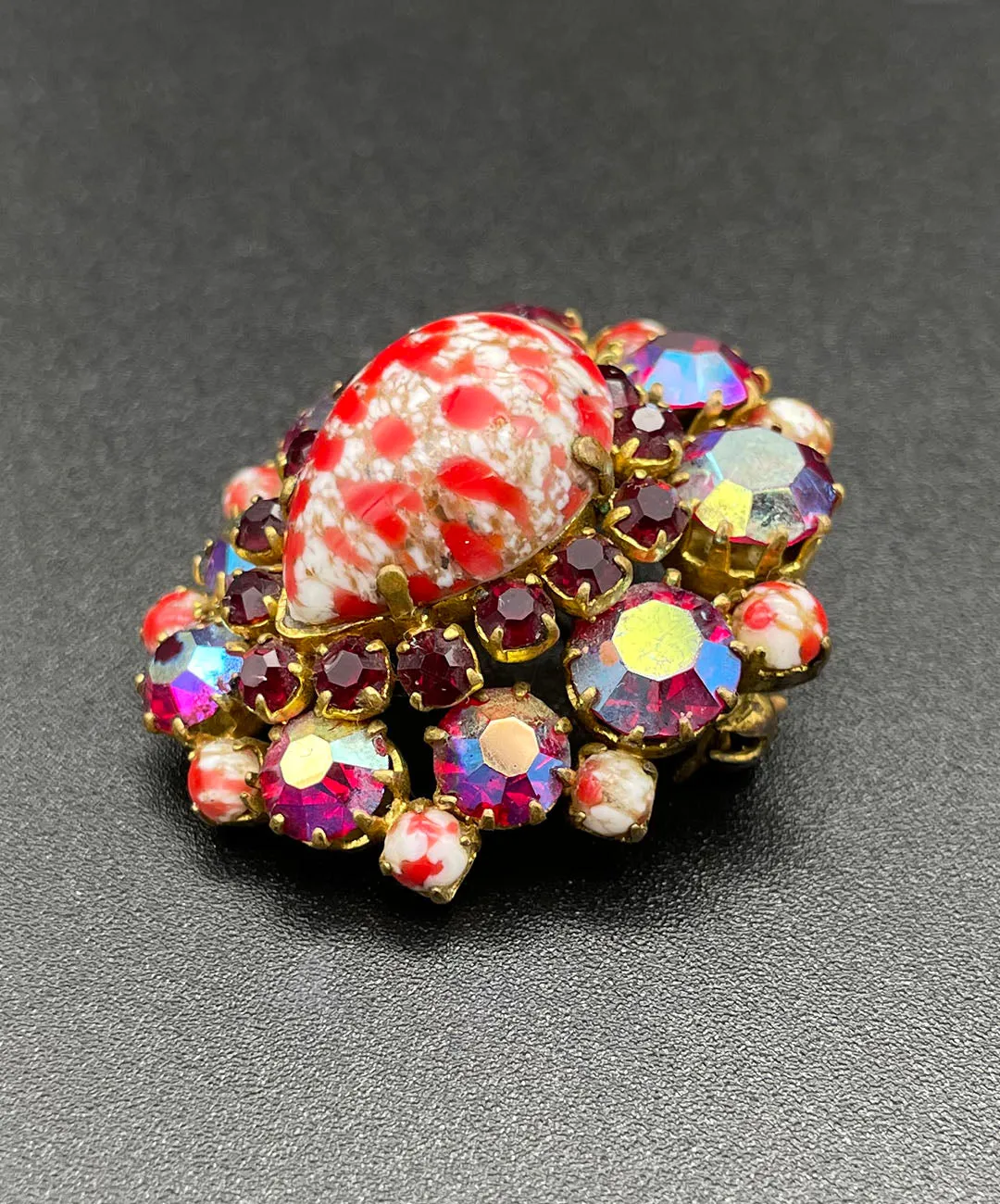 【USA輸入】 ヴィンテージ アートカボション ビジュー ブローチ/Vintage ART Cabochon Bijou Brooch