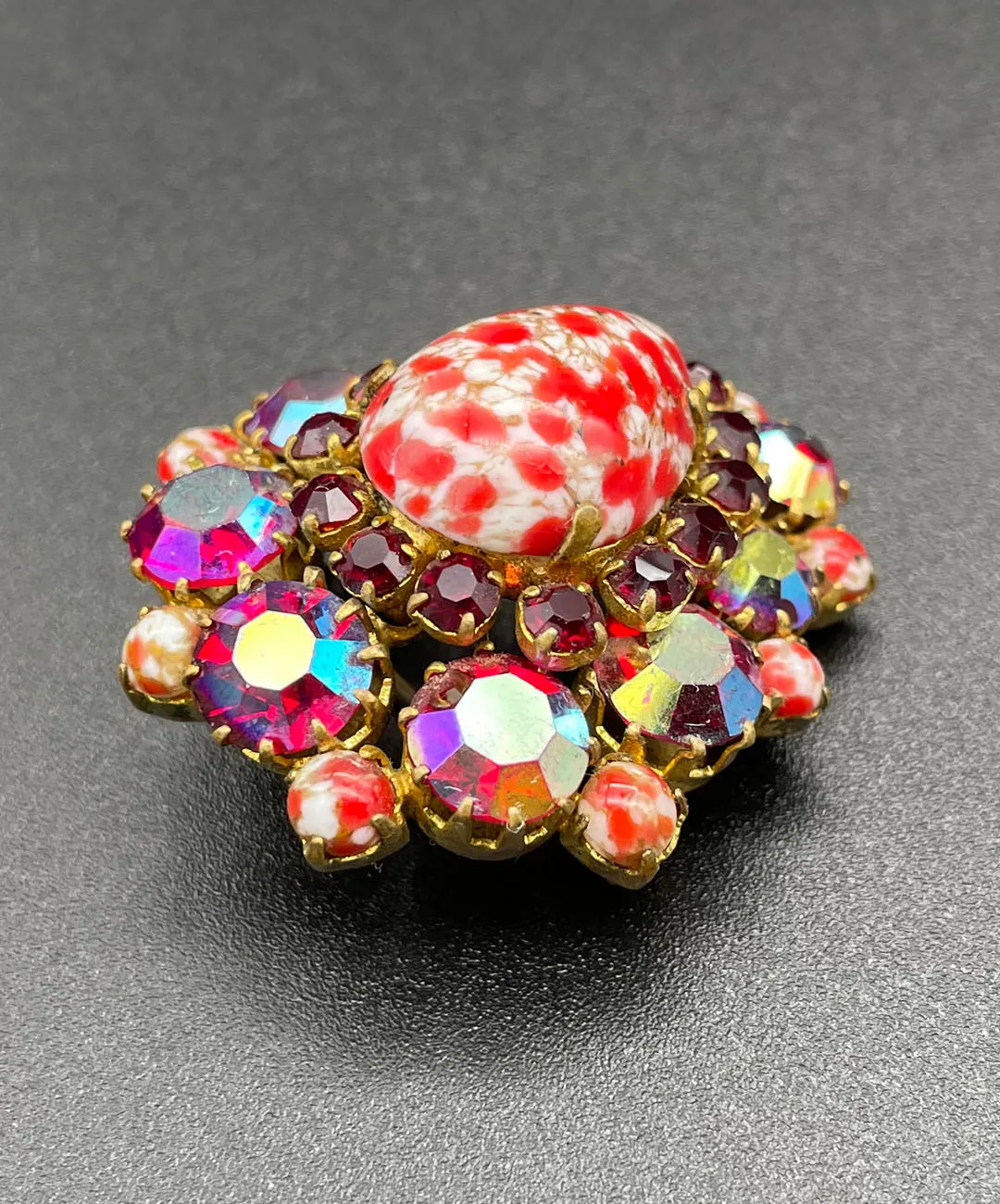 【USA輸入】 ヴィンテージ アートカボション ビジュー ブローチ/Vintage ART Cabochon Bijou Brooch