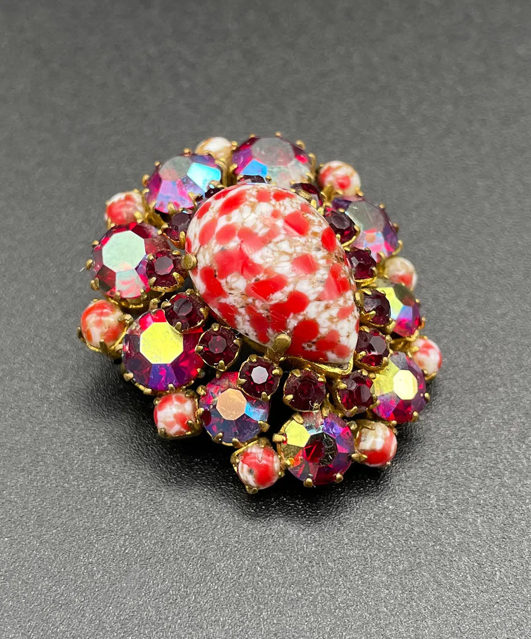 【USA輸入】 ヴィンテージ アートカボション ビジュー ブローチ/Vintage ART Cabochon Bijou Brooch