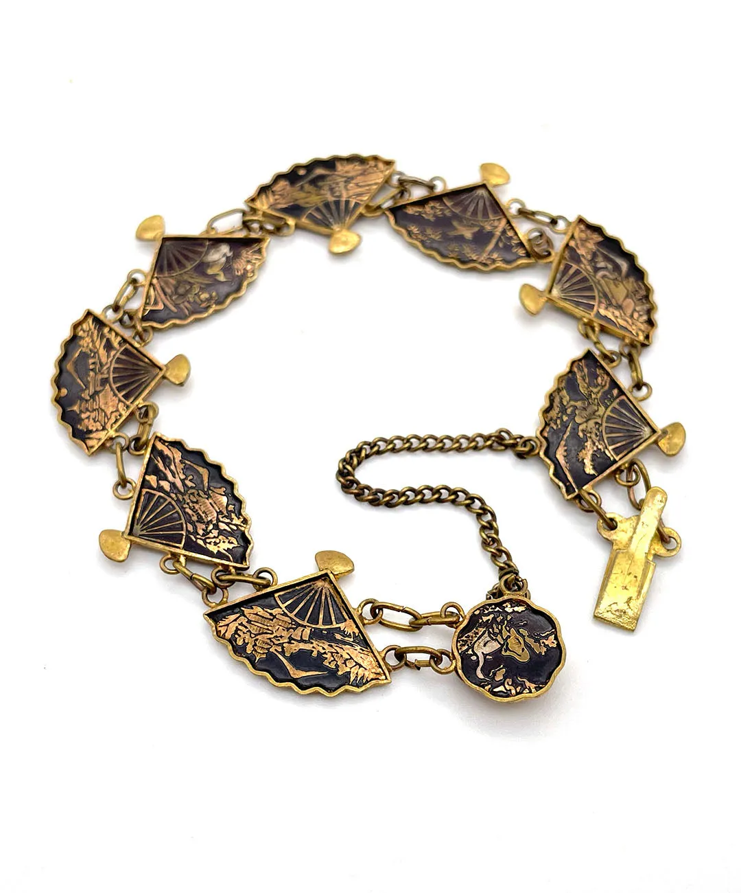 【USA輸入】 ヴィンテージ オリエンタル ファン ダマシン ブレスレット/VINTAGE Oriental Fan Damascene Bracelet