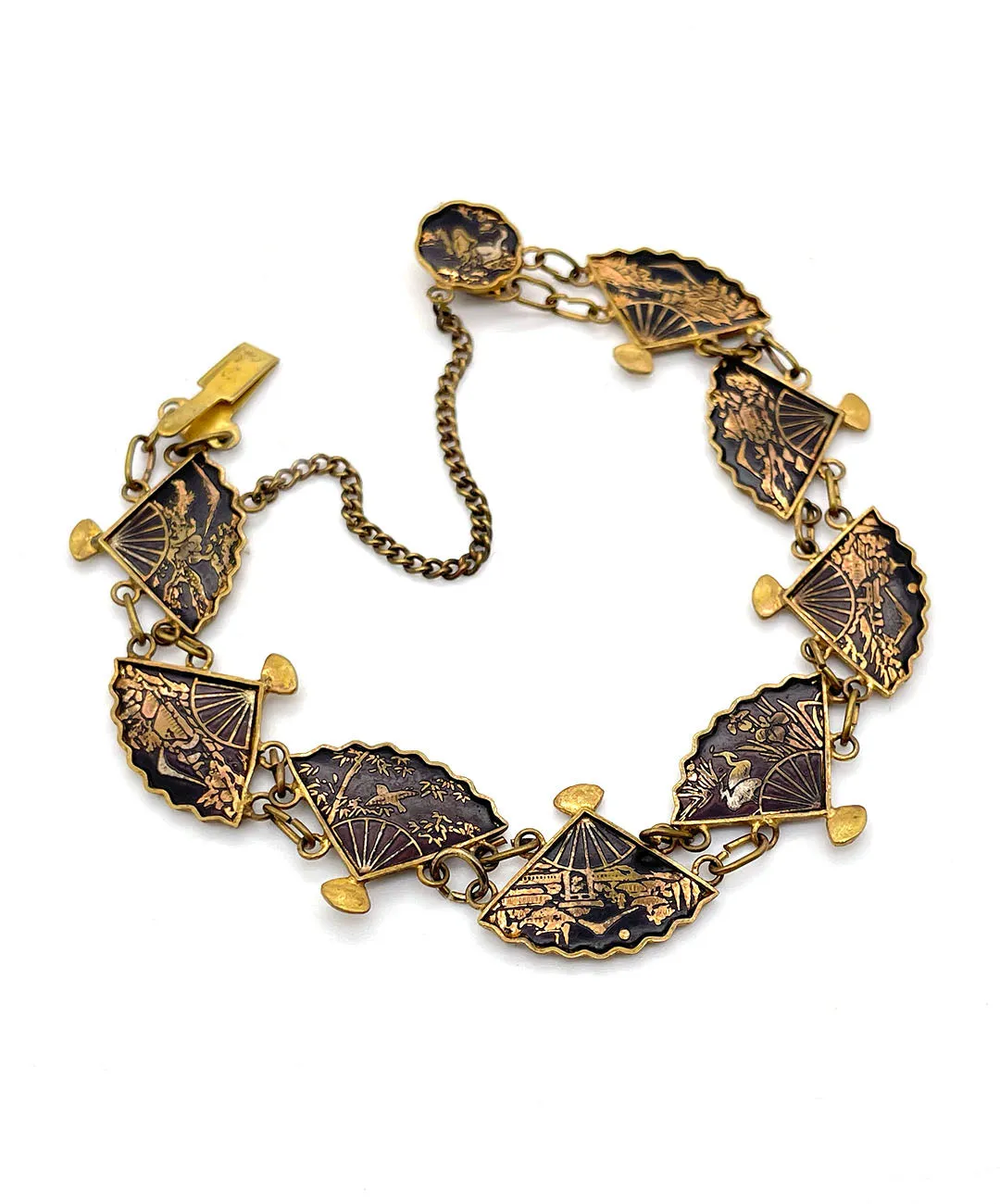 【USA輸入】 ヴィンテージ オリエンタル ファン ダマシン ブレスレット/VINTAGE Oriental Fan Damascene Bracelet