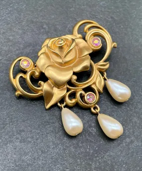 【USA輸入】ヴィンテージ AVON Victorian Rose ブローチ/Vintage AVON Victorian Rose Brooch