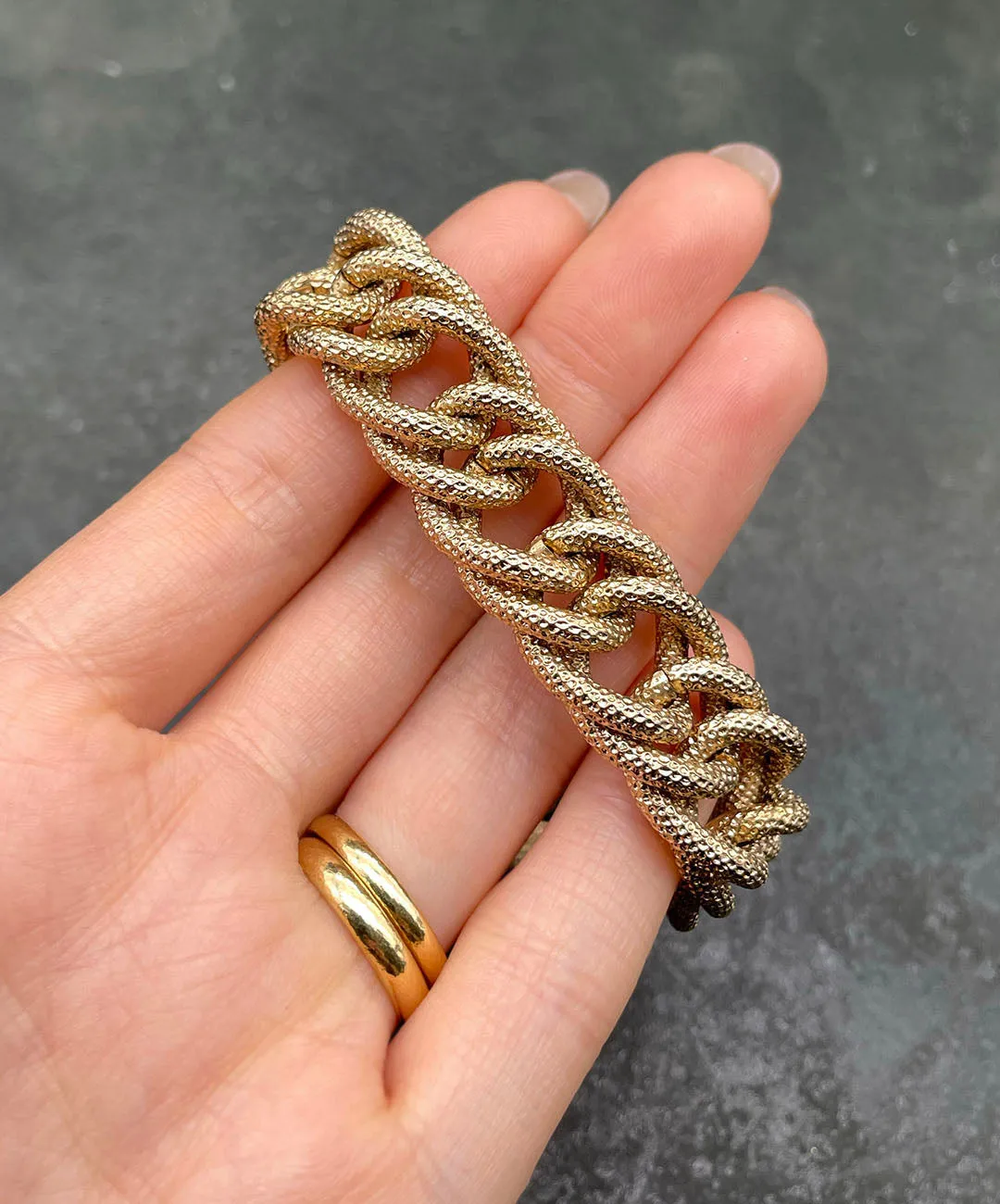 【USA輸入】ヴィンテージ NAPIER テクスチャー チェーン ブレスレット/Vintage NAPIER Textured Chain Bracelet