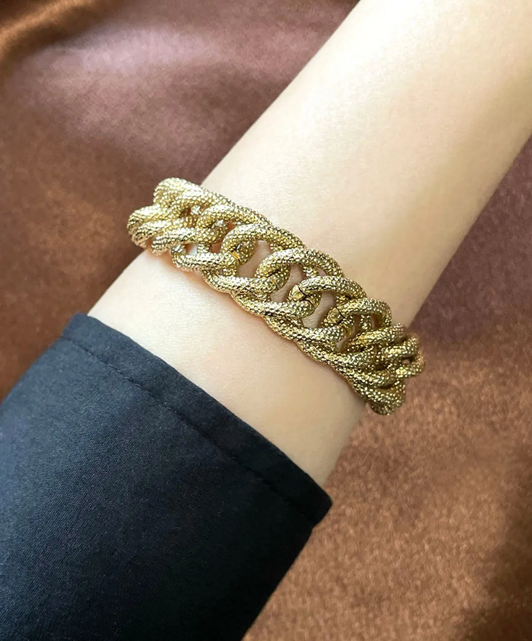 【USA輸入】ヴィンテージ NAPIER テクスチャー チェーン ブレスレット/Vintage NAPIER Textured Chain Bracelet