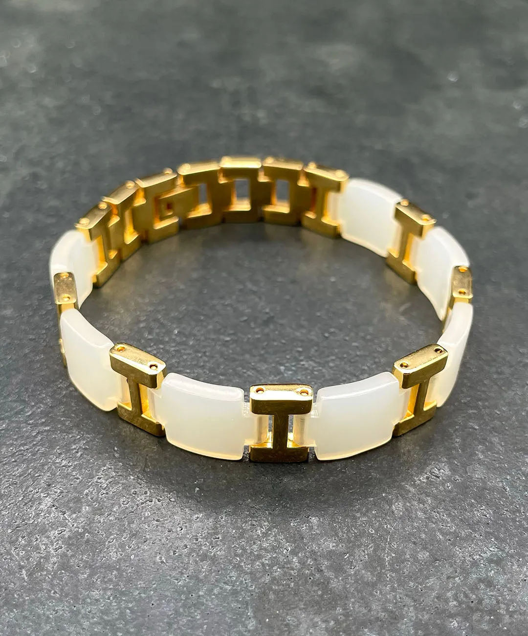 【USA輸入】ヴィンテージ アイボリー ゴールド ブレスレット/Vintage Ivory Gold Bracelet