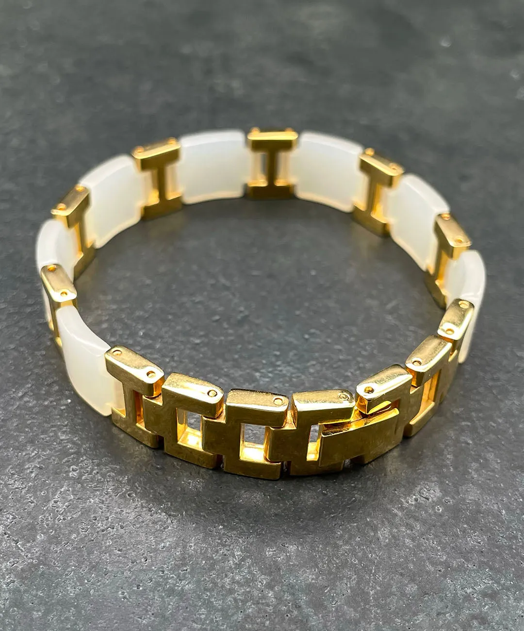 【USA輸入】ヴィンテージ アイボリー ゴールド ブレスレット/Vintage Ivory Gold Bracelet