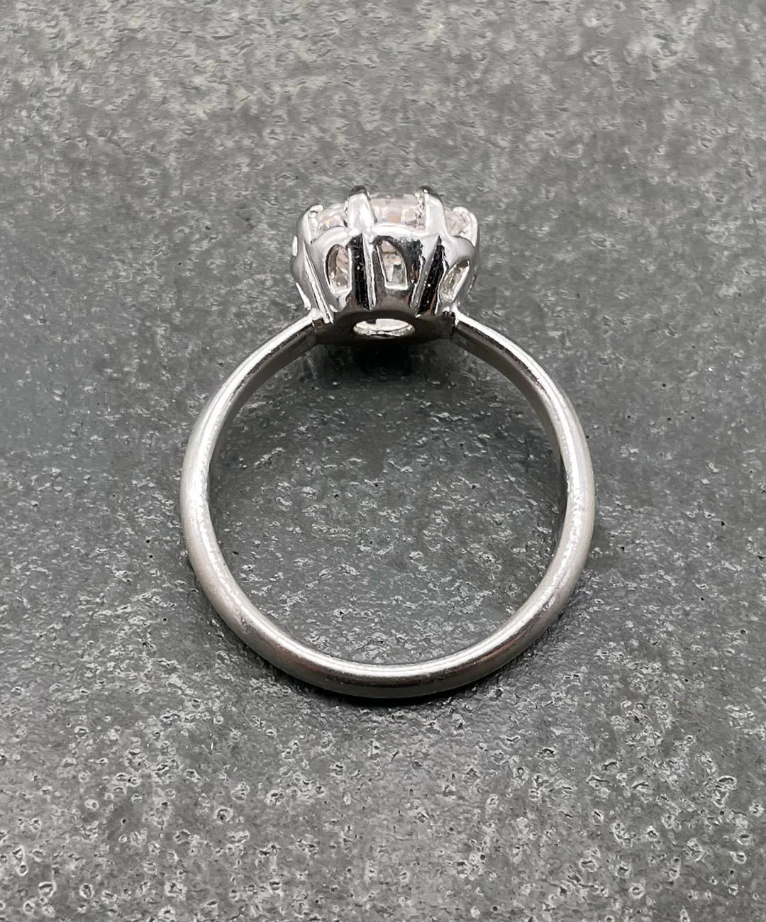 【USA輸入】ヴィンテージ クリアビジュー スターリングシルバー リング/Vintage Clear Bijou Sterling Ring