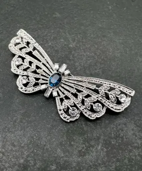 【USA輸入】ヴィンテージ バタフライ サファイアブルー ビジュー ブローチ/Vintage Butterfly Sapphire Bijou Brooch