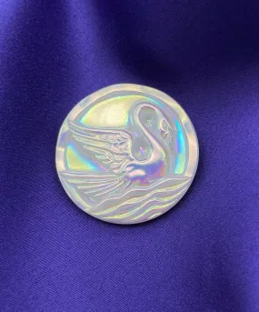 【チェコ買付】ヴィンテージ スワン オーロラガラス ブローチ/Vintage Swan Aurora Glass Brooch