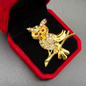 【フランス輸入】ヴィンテージ SPHINX フクロウ ビジュー ブローチ/Vintage SPHINX Owl Bijou Brooch