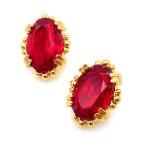 【フランス輸入】ヴィンテージ レッド ビジュー イヤリング/Vintage Red Bijou Clip On Earrings